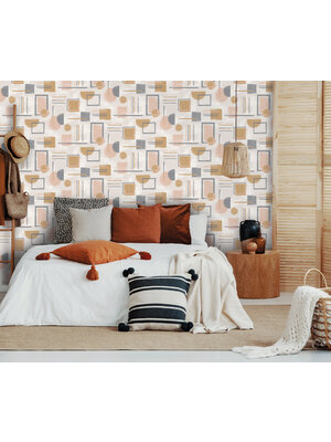 Dutch Wallcoverings Amazonia - Nordic Geo Coral - Multicolor