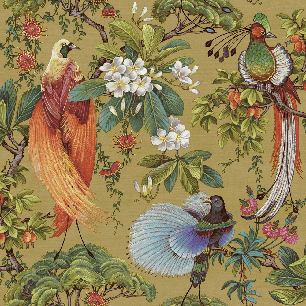 Dutch Wallcoverings Cascading Gardens - Yasumi - Ochre afbeelding
