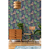 Dutch Wallcoverings Patagonia - Aralia Navy/- Pink