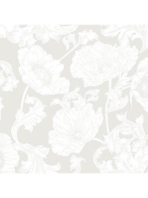 Dutch Wallcoverings Ekbacka - Papaver White - Wit Dutch Wallcoverings Ekbacka - Papaver White - Wit