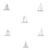 Dutch Wallcoverings Joy - Zeilboten - Wit/Blauw