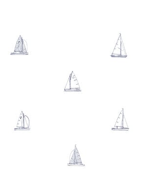 Dutch Wallcoverings Joy - Zeilboten - Wit/Blauw Dutch Wallcoverings Joy - Zeilboten - Wit/Blauw