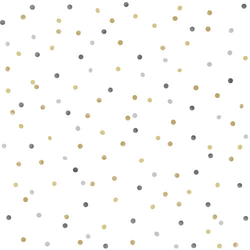 Dutch Wallcoverings Joy - Stippen - Wit/Bruin