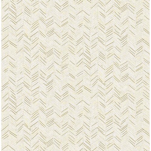 Dutch Wallcoverings Euphorie - Visgraat - Wit/Goud