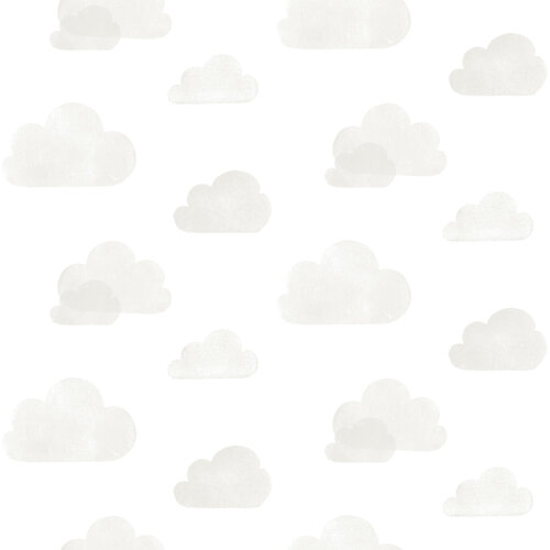 Dutch Wallcoverings Joy - Wolken - Wit/Grijs