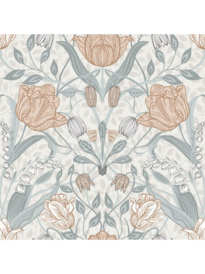 Dutch Wallcoverings Apelviken - Filippa White/Gr/Pink - Wit/Grijs/Roze