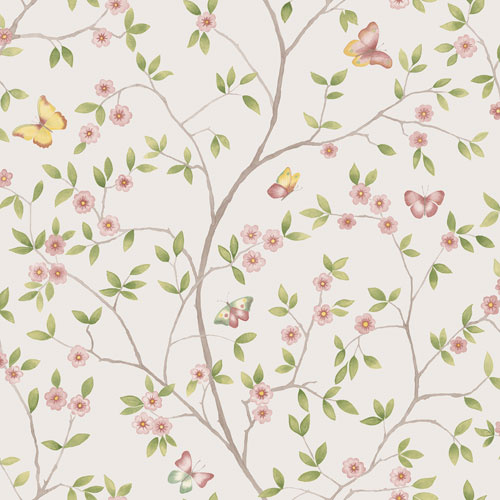 Dutch Wallcoverings Blomstermala - Hilma White/Green - Wit/Groen