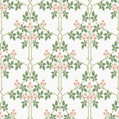 Dutch Wallcoverings Hidden Tr2 -Blackberry Wit/Grn/Rd - Wit/Groen/Rood