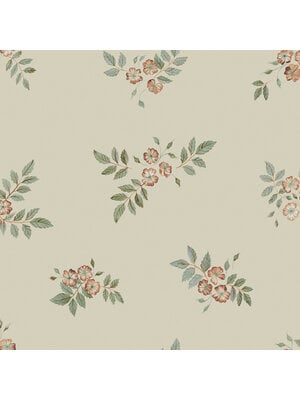 Dutch Wallcoverings Rosenlycka - Rosehip Light - Wit/Groen/Rood