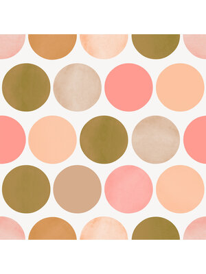 Dutch Wallcoverings Joy - Stippen - Wit/Roze/Bruin Dutch Wallcoverings Joy - Stippen - Wit/Roze/Bruin