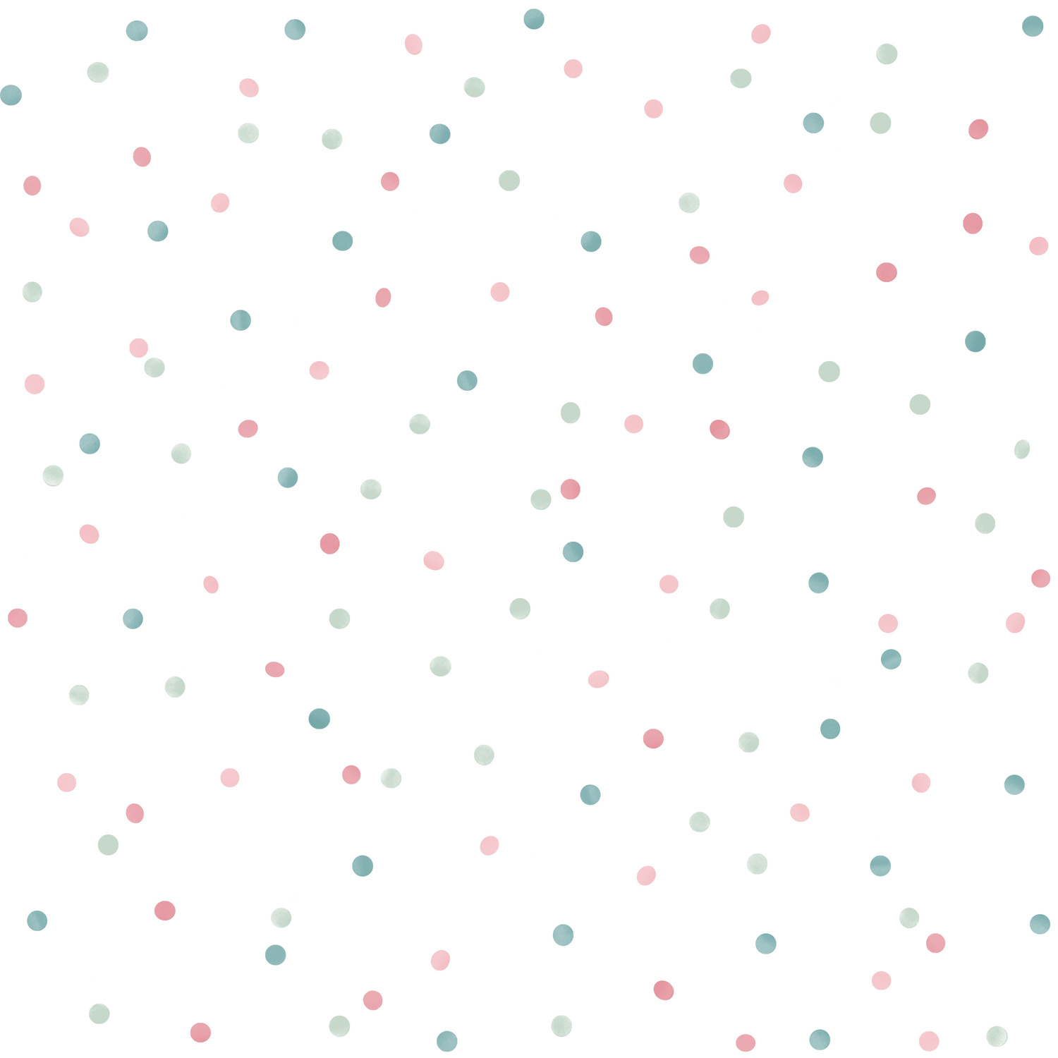 Dutch Wallcoverings Joy - Stippen - Wit/Turquoise/Roze