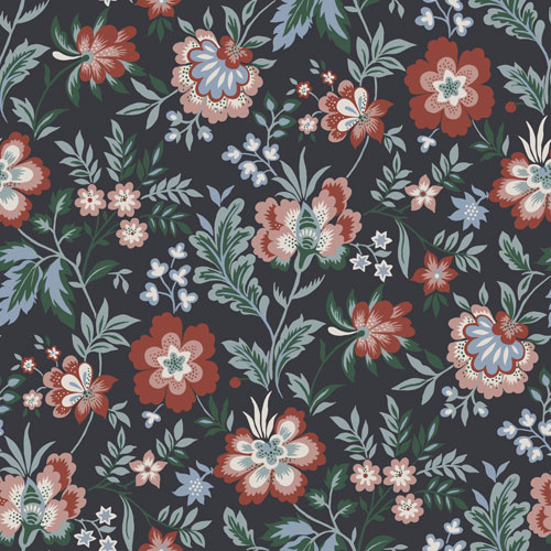 Dutch Wallcoverings Lyckebo - Mirabelle Black - Zwart