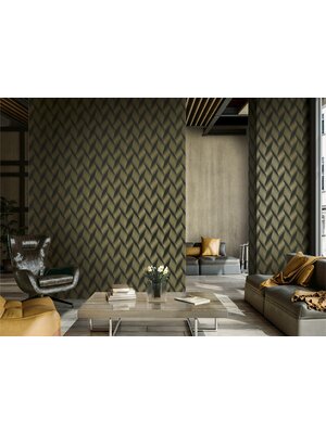 Dutch Wallcoverings New Tekko Golf - Zwart/Goud