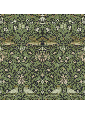 Dutch Wallcoverings Hidden Tr2 -Bird Black/Green - Zwart/Groen