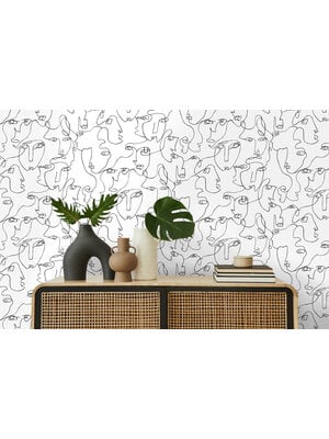 Dutch Wallcoverings Amazonia - Linear Visage Black/White - Zwart/Wit