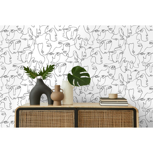Dutch Wallcoverings Amazonia - Linear Visage Black/White - Zwart/Wit