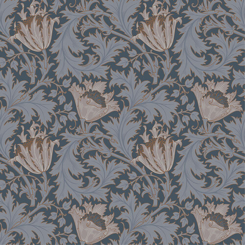 Dutch Wallcoverings Hidden Treasures - Anemone Blauw/Rd