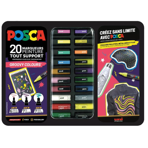 Posca Koffer Metaal - Set 20