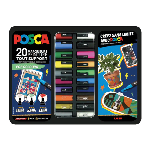 Posca Koffer Metaal - Set 20