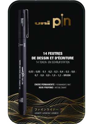Uni-Ball Fineliners Zwart Metaal Blik
