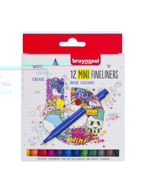 Bruynzeel Fineliner mini set 12 kleuren