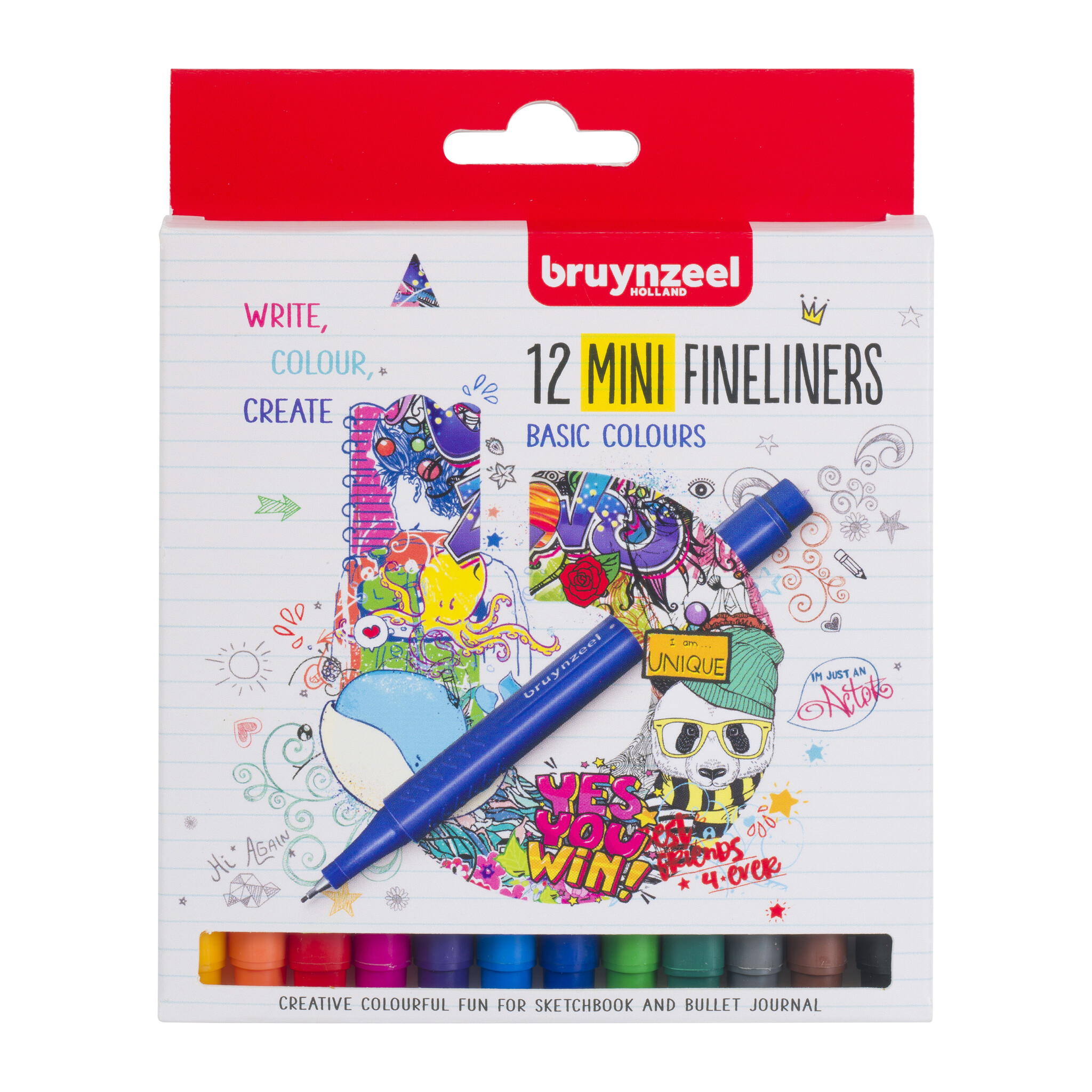 Bruynzeel Fineliner mini set 12 kleuren afbeelding
