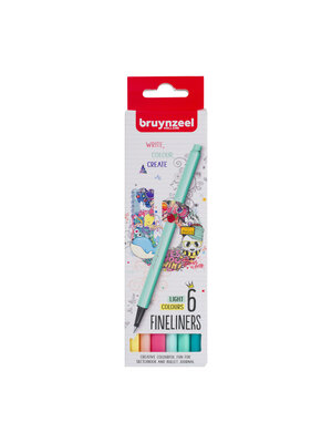 Bruynzeel Fineliner - 6 kleuren - licht Bruynzeel Fineliner - 6 kleuren - licht