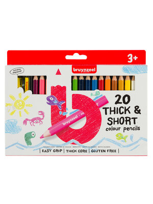 Bruynzeel Kids korte / dikke kleurpotloden - 20 stuks Bruynzeel Kids korte / dikke kleurpotloden - 20 stuks