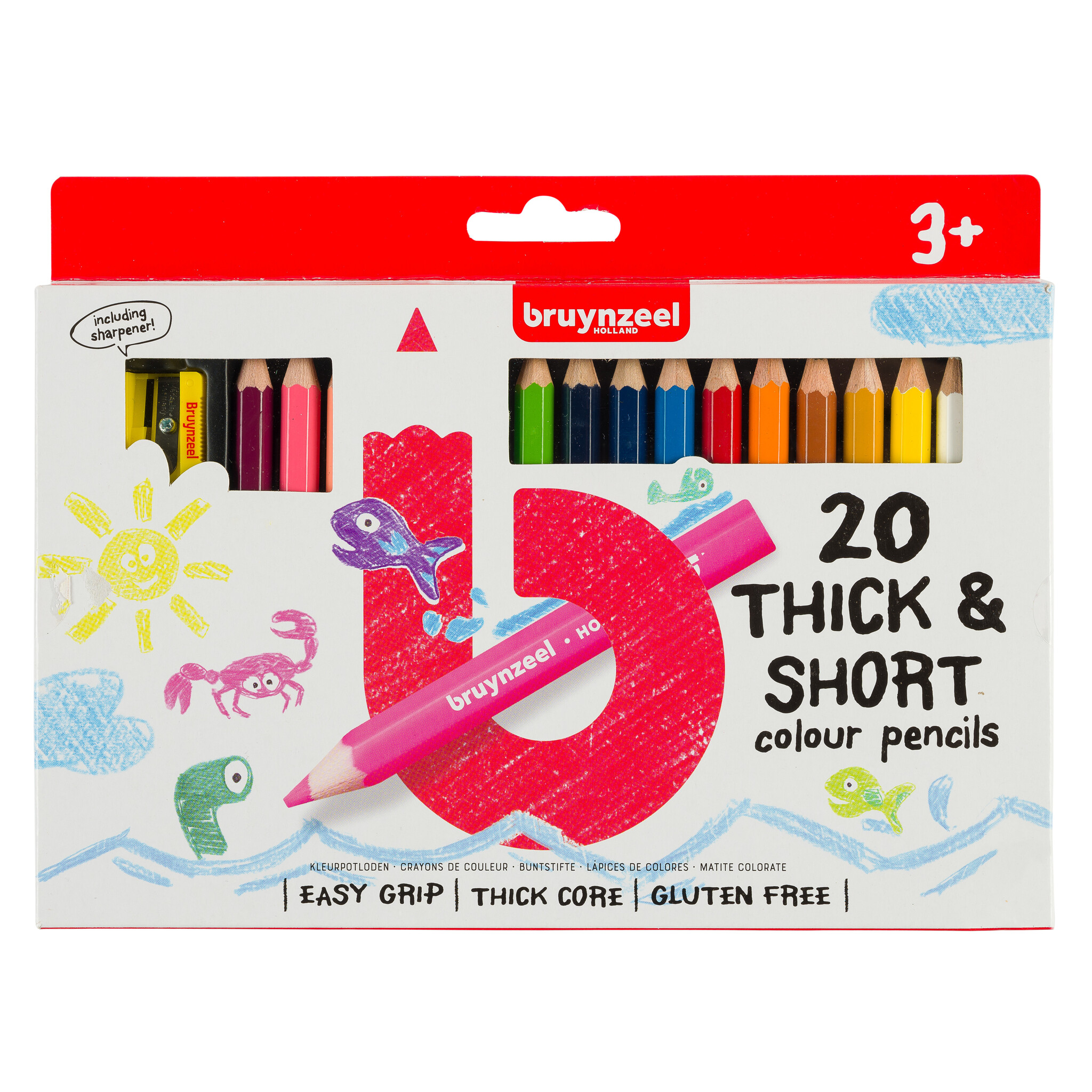 Bruynzeel Kids korte / dikke kleurpotloden - 20 stuks afbeelding