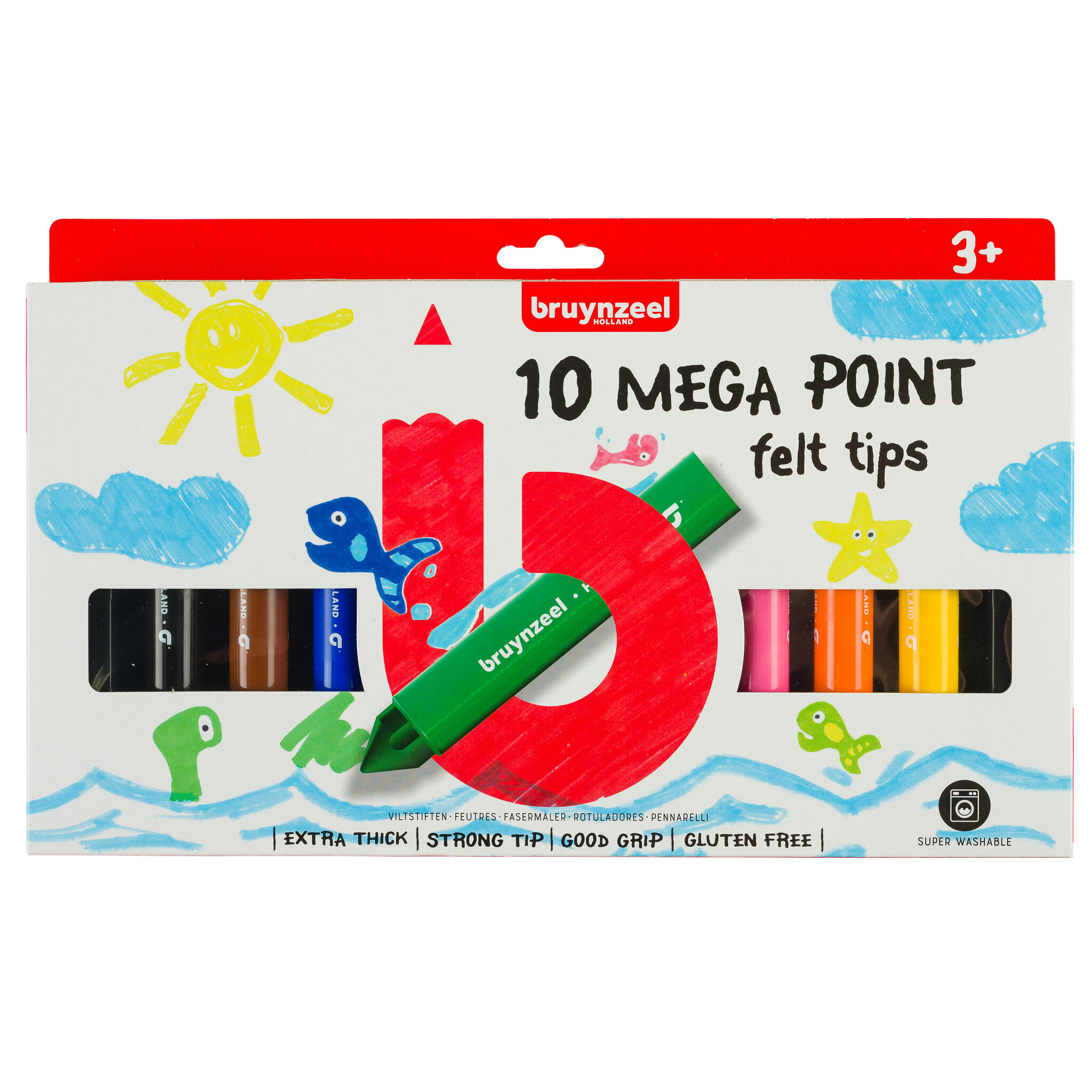 Bruynzeel Kids Mega Points viltstiften - 10 stuks afbeelding