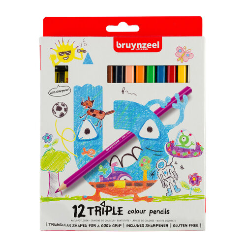 Bruynzeel Kids Triple kleurpotloden - 12 stuks