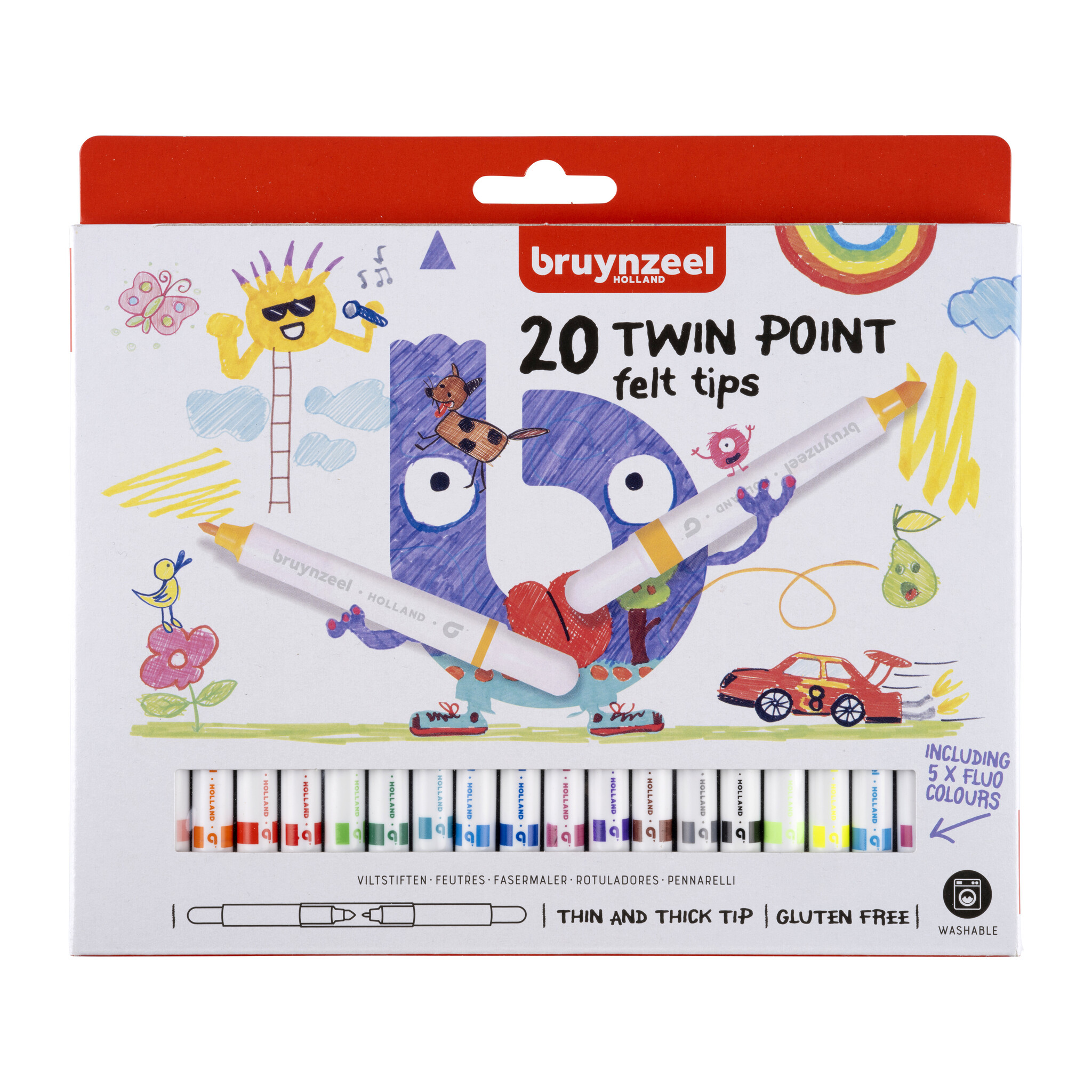 Bruynzeel Kids Twin Point viltstiften - 20 stuks afbeelding