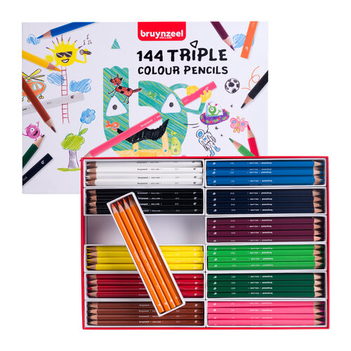 Bruynzeel Triple kleurpotlodenset - 12 x 12 kleuren