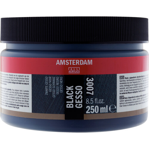 Royal Talens Amsterdam Zwart gesso 3007 pot 250 ml