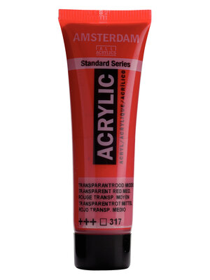 Amsterdam Amsterdam Standard Series Acrylverf Tube 20 ml - Transparantrood Middel 317 Amsterdam Amsterdam Standard Series Acrylverf Tube 20 ml - Transparantrood Middel 317