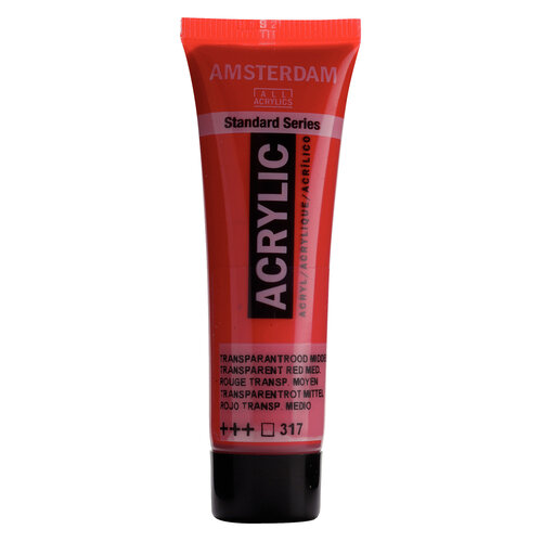 Royal Talens Amsterdam Standard Series Acrylverf Tube 20 ml - Transparantrood Middel 317