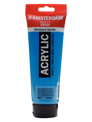 Royal Talens Amsterdam Standard Series Acrylverf Tube 250 ml - Mangaanblauw Phtalo 582 Royal Talens Amsterdam Standard Series Acrylverf Tube 250 ml - Mangaanblauw Phtalo 582