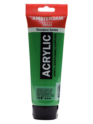 Royal Talens Amsterdam Standard Series Acrylverf Tube 250 ml - Permanentgroen Licht 618 Royal Talens Amsterdam Standard Series Acrylverf Tube 250 ml - Permanentgroen Licht 618