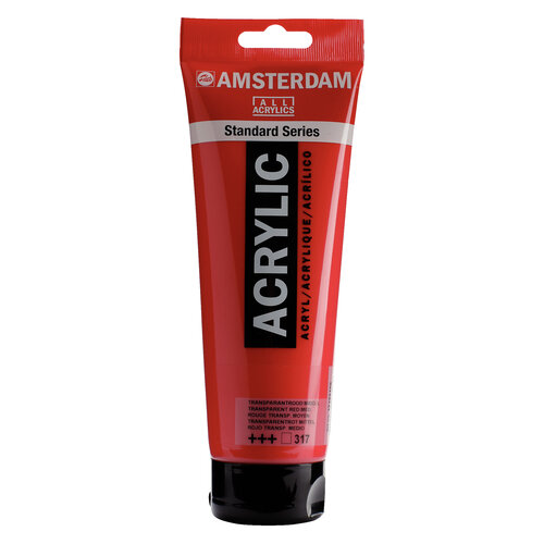 Royal Talens Amsterdam Standard Series Acrylverf Tube 250 ml - Transparantrood Middel 317
