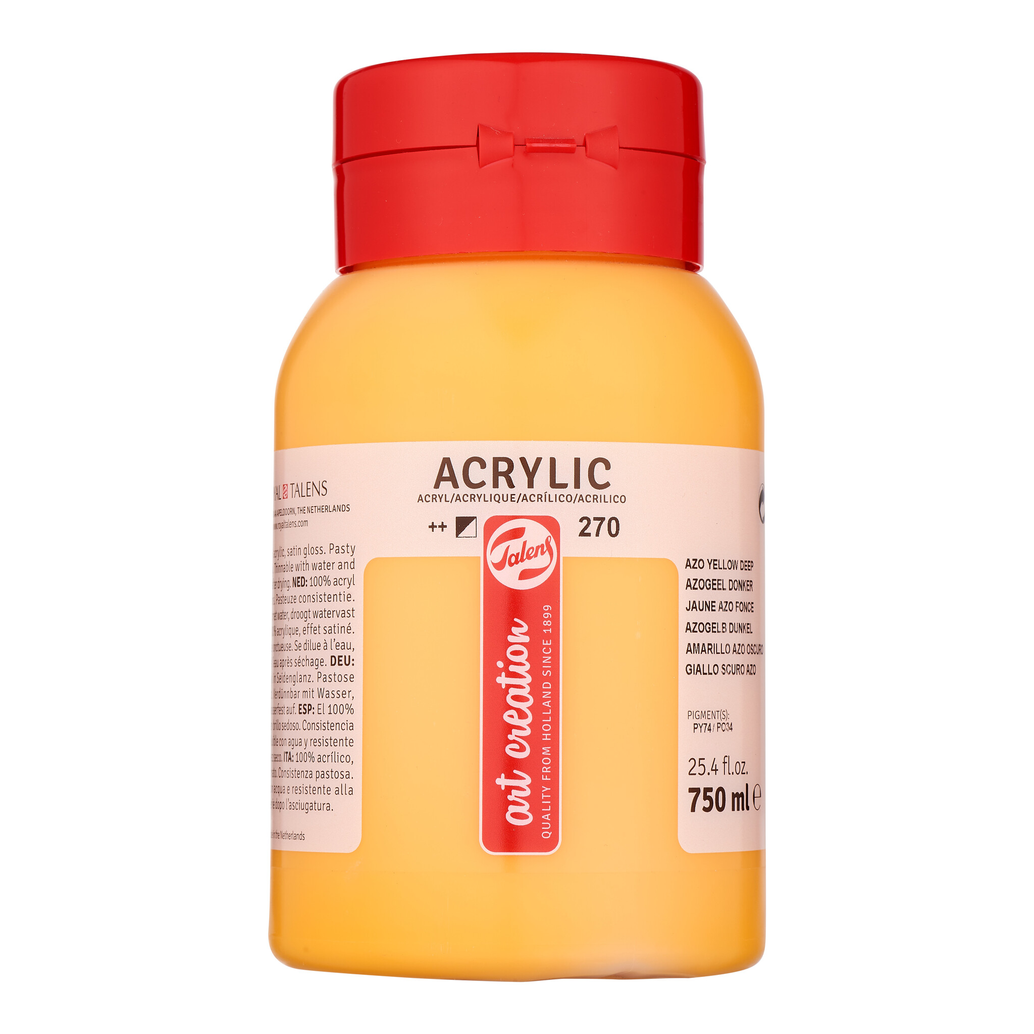 Royal Talens Talens Art Creation Acrylverf Pot 750 ml - Azogeel Donker 270 afbeelding