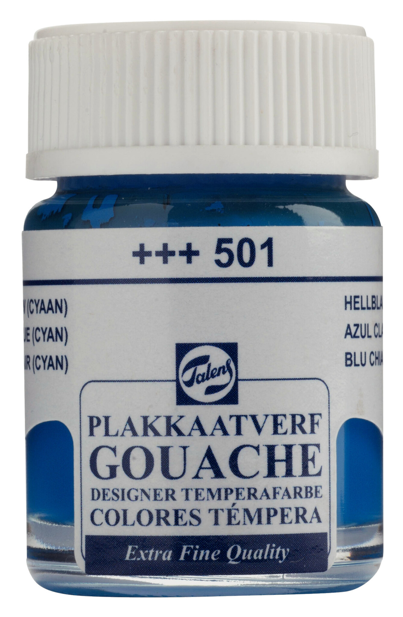 Talens Gouache Extra Fine Quality Fles 16 ml - Lichtblauw (Cyaan) 501 afbeelding