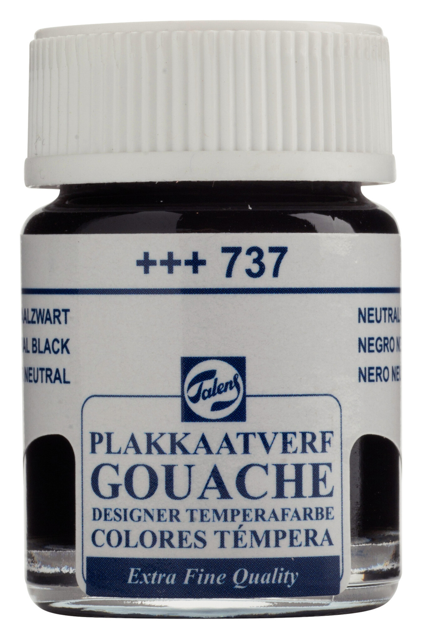 Talens Gouache Extra Fine Quality Fles 16 ml - Neutraalzwart 737 afbeelding