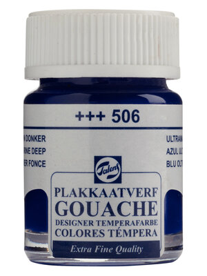 Talens Gouache Extra Fine Quality Fles 16 ml - Ultramarijn Donker 506