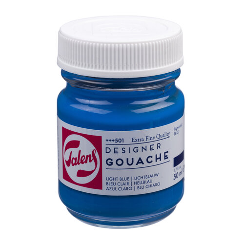 Talens Gouache Extra Fine Quality Fles 50 ml - Lichtblauw (Cyaan) 501