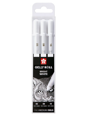 Sakura Gelly Roll - set van 3 witte gelpennen - 05, 08, 10