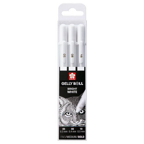 Sakura Basic Set 3 Gelpennen - Zuiver Wit