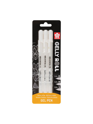 Sakura Gelly Roll - set van 3 witte gelpennen - 05, 08, 10