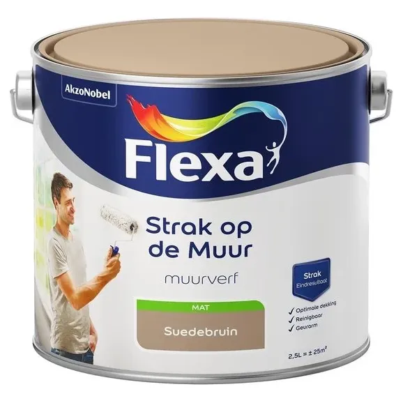 Flexa Strak op de Muur Muurverf - Mat - 2,5 liter - Suede