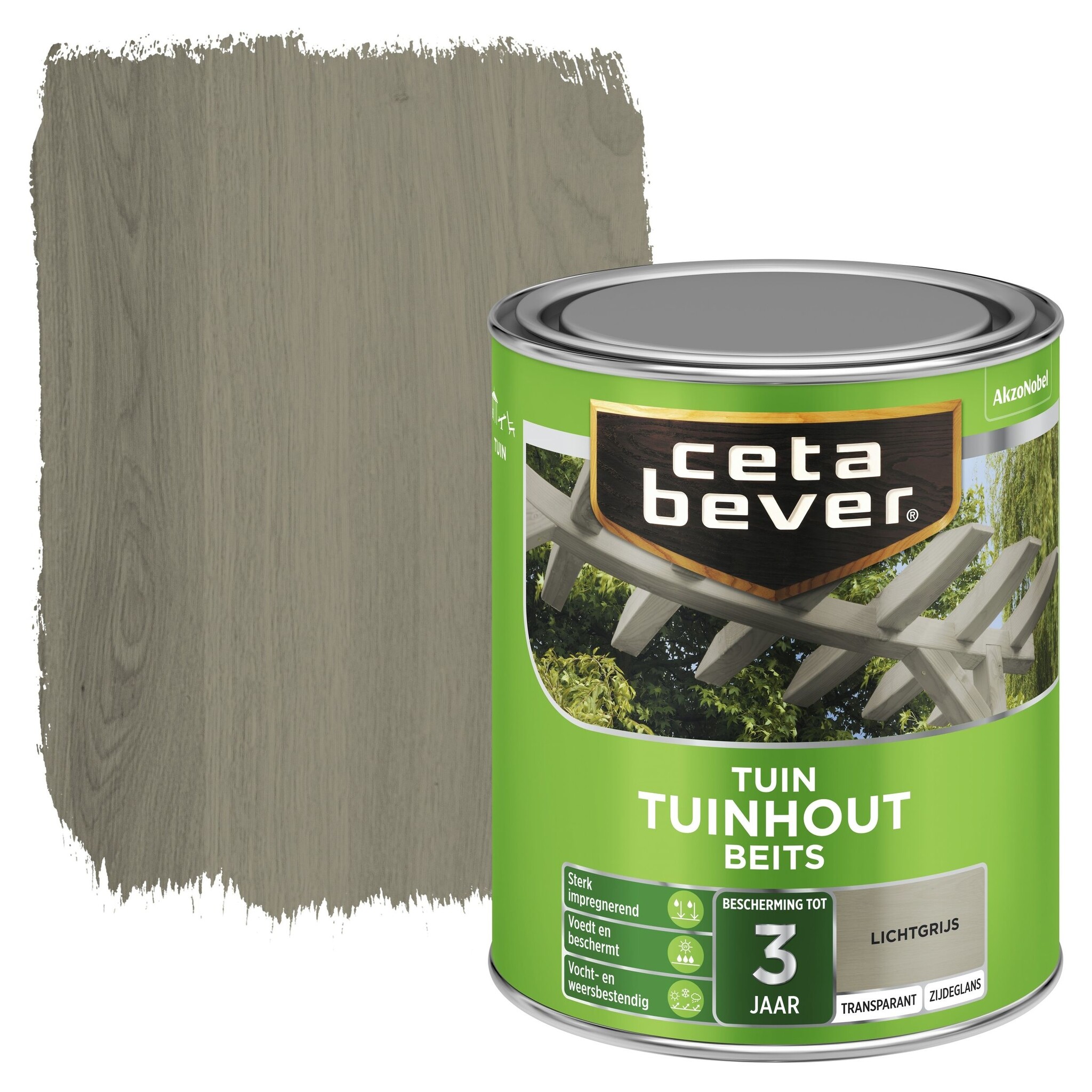 Cetabever Tuinhout Beits Transparant Zijdeglans - Lichtgrijs