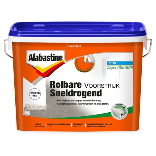 Alabastine Rolbare Voorstrijk Sneldrogend - Wit
